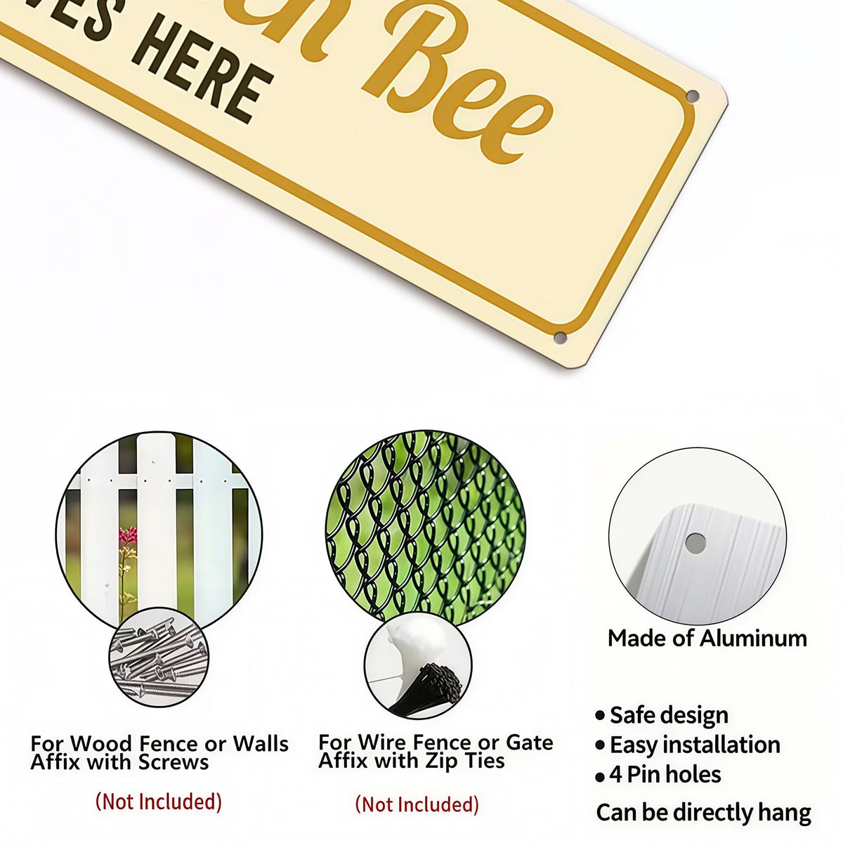 The Queen Bee Lives Here Metal Sign