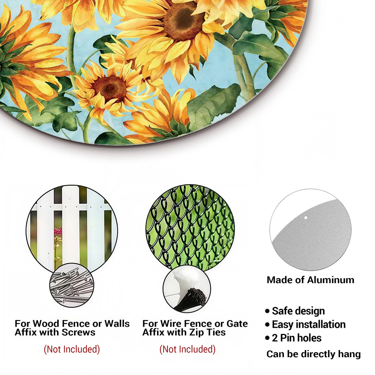 Personalized Garden Round Metal Sign, Custom Flower Garden Decor