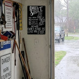 Dad’s Shit List Funny Metal Sign