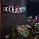 Bourbon St Metal Sign – Home Bar & Whiskey Room Wall Decor