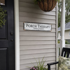 Funny Front Porch Wall Decor - Porch Therapy Session in Progress Metal Sign