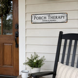 Funny Front Porch Wall Decor - Porch Therapy Session in Progress Metal Sign