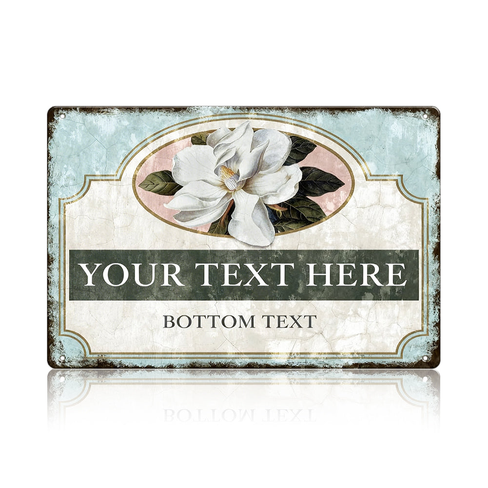 Custom Magnolia Garden Metal Sign