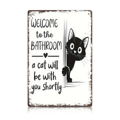Cat Bathroom Sign – “A Cat Will Be With You Shortly”