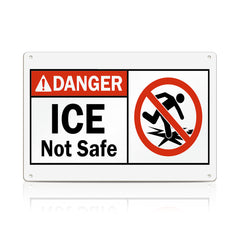 Danger "ICE" Not Safe Graphic Symbol Warning Sign