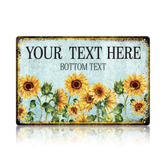 Custom Sunflower Garden Metal Sign