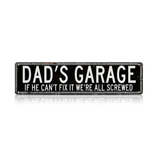 Funny Handyman Wall Decor - Dad's Garage Vintage Metal Sign
