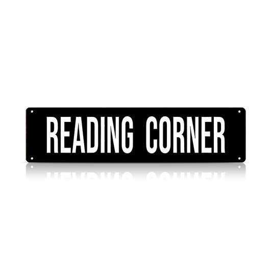 Reading Corner Metal Sign