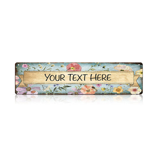 Custom Floral Garden Metal Sign