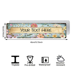 Custom Floral Garden Metal Sign