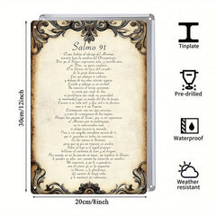 Spanish Psalm 91 Christian Metal Sign