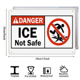 Danger "ICE" Not Safe Graphic Symbol Warning Sign