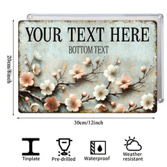 Custom Cherry Blossom Garden Metal Sign