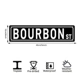 Bourbon St Metal Sign – Home Bar & Whiskey Room Wall Decor