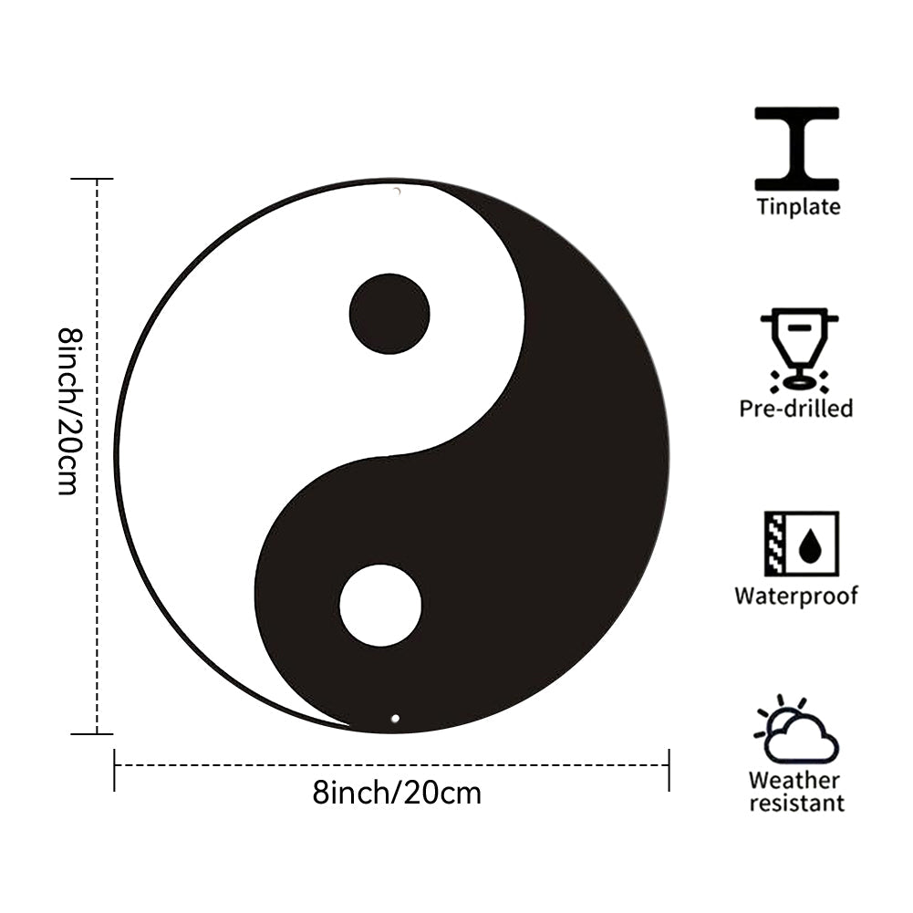 Yin Yang Round Tin Sign