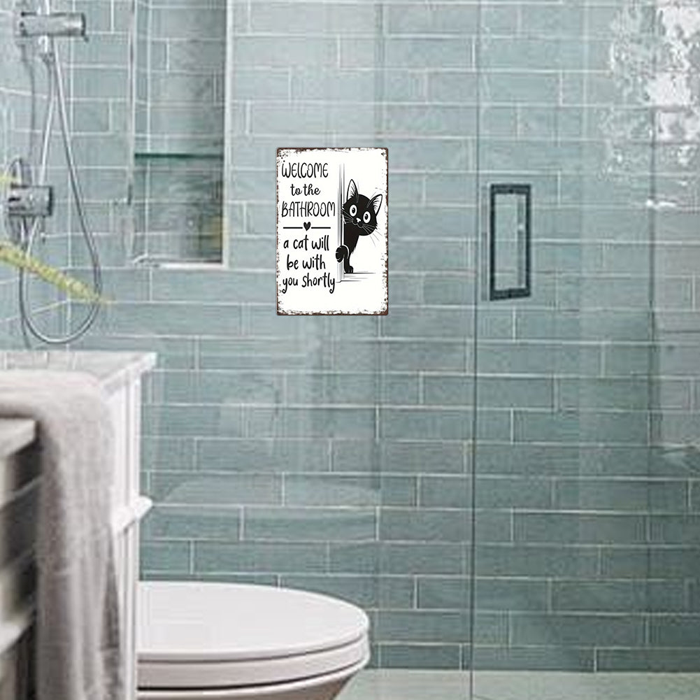 Cat Bathroom Sign – “A Cat Will Be With You Shortly”