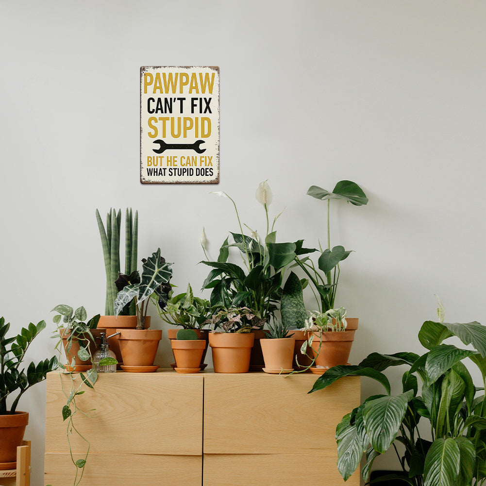 Pawpaw Can’t Fix Stupid Metal Sign