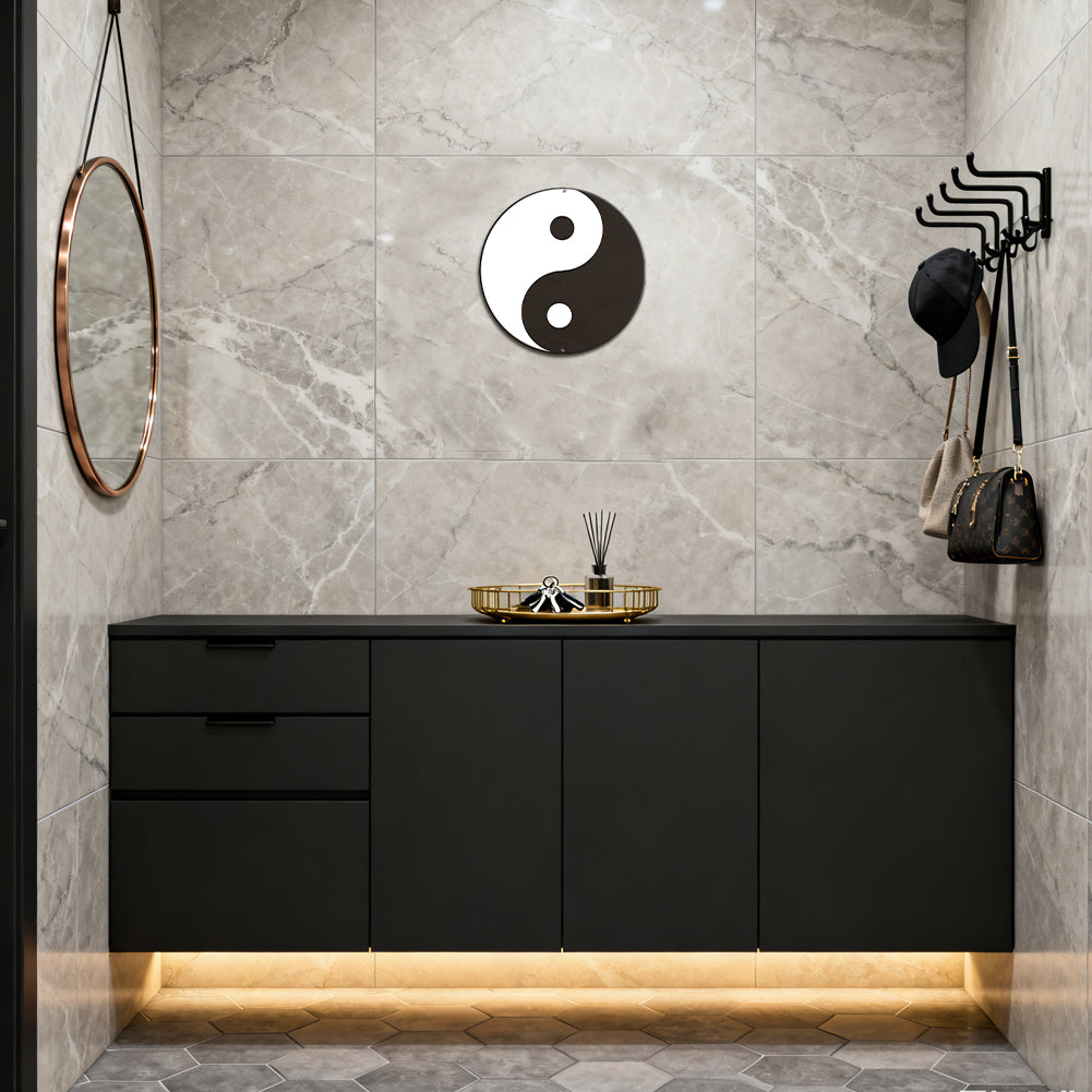 Yin Yang Round Tin Sign