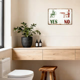 YES / NO Bathroom Rules Metal Sign