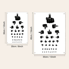 Middle Finger Eye Chart Metal Sign – Funny Rude Wall Decor