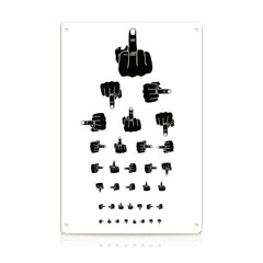 Middle Finger Eye Chart Metal Sign – Funny Rude Wall Decor