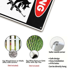 Warning Dog Has A Gun Metal Sign – Funny Dog Lover Yard Decor
