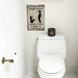 Players With Short Bats Bathroom Metal Sign