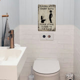 Players With Short Bats Bathroom Metal Sign