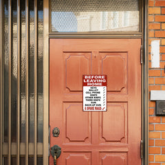 Before Leaving Home Checklist Metal Sign