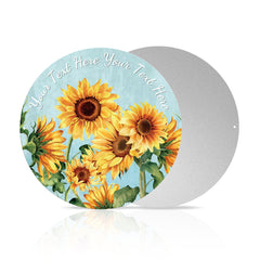 Personalized Garden Round Metal Sign, Custom Flower Garden Decor