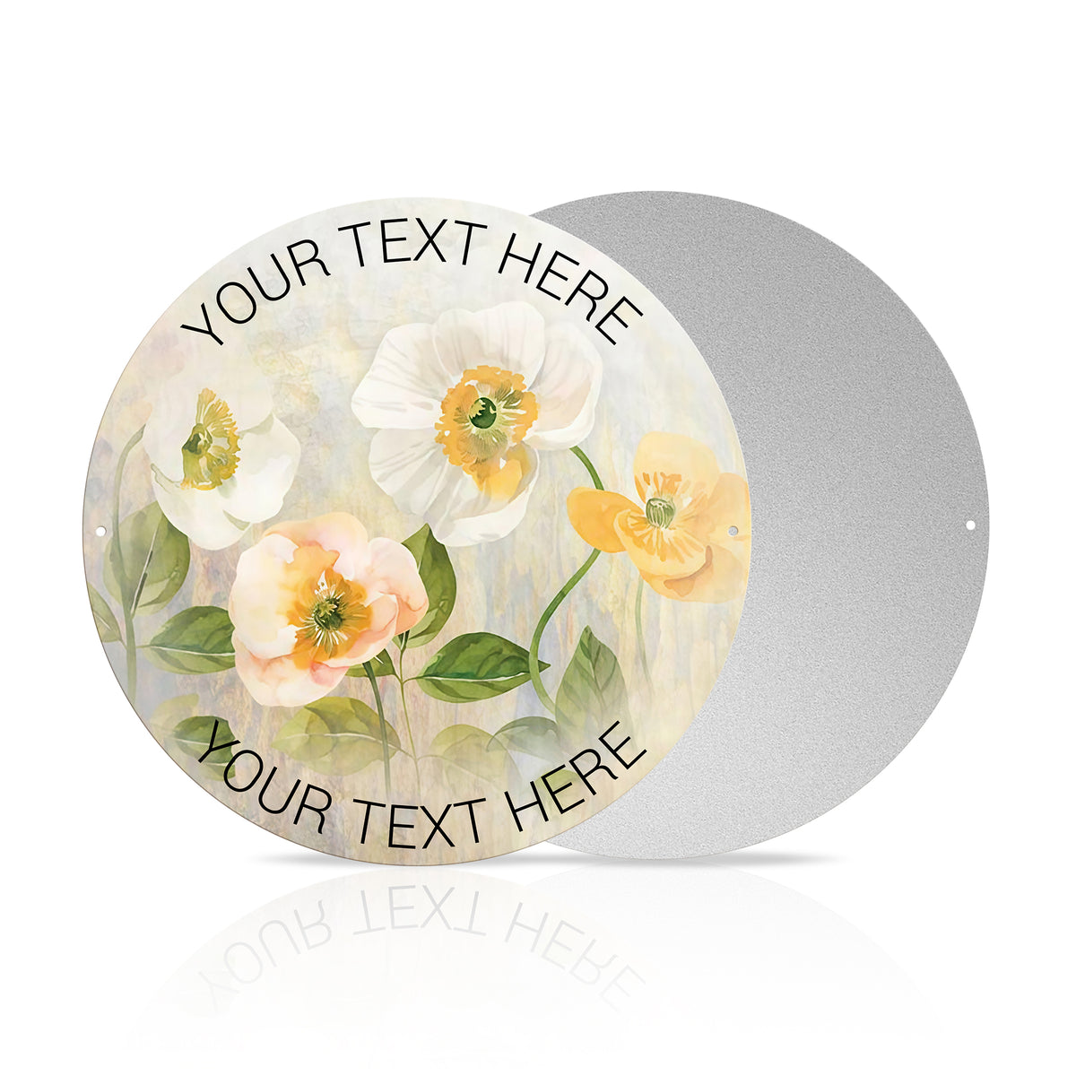 Personalized Garden Round Metal Sign, Custom Flower Garden Decor