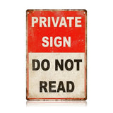 Private Sign Do Not Read Metal Sign – Funny Privacy Wall Decor