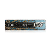 Custom Right  Pointing Hand Metal Sign