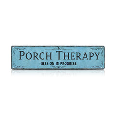 Funny Front Porch Wall Decor - Porch Therapy Session in Progress Metal Sign