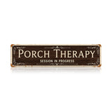 Funny Front Porch Wall Decor - Porch Therapy Session in Progress Metal Sign