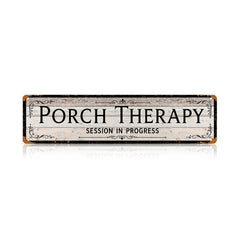 Funny Front Porch Wall Decor - Porch Therapy Session in Progress Metal Sign