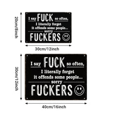 Funny F*ckers Metal Sign – Sarcastic Office & Man Cave Wall Decor