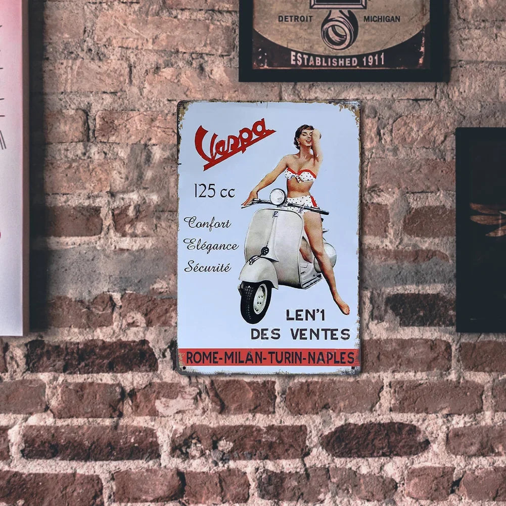 Vintage Vespa Scooter French Ad
