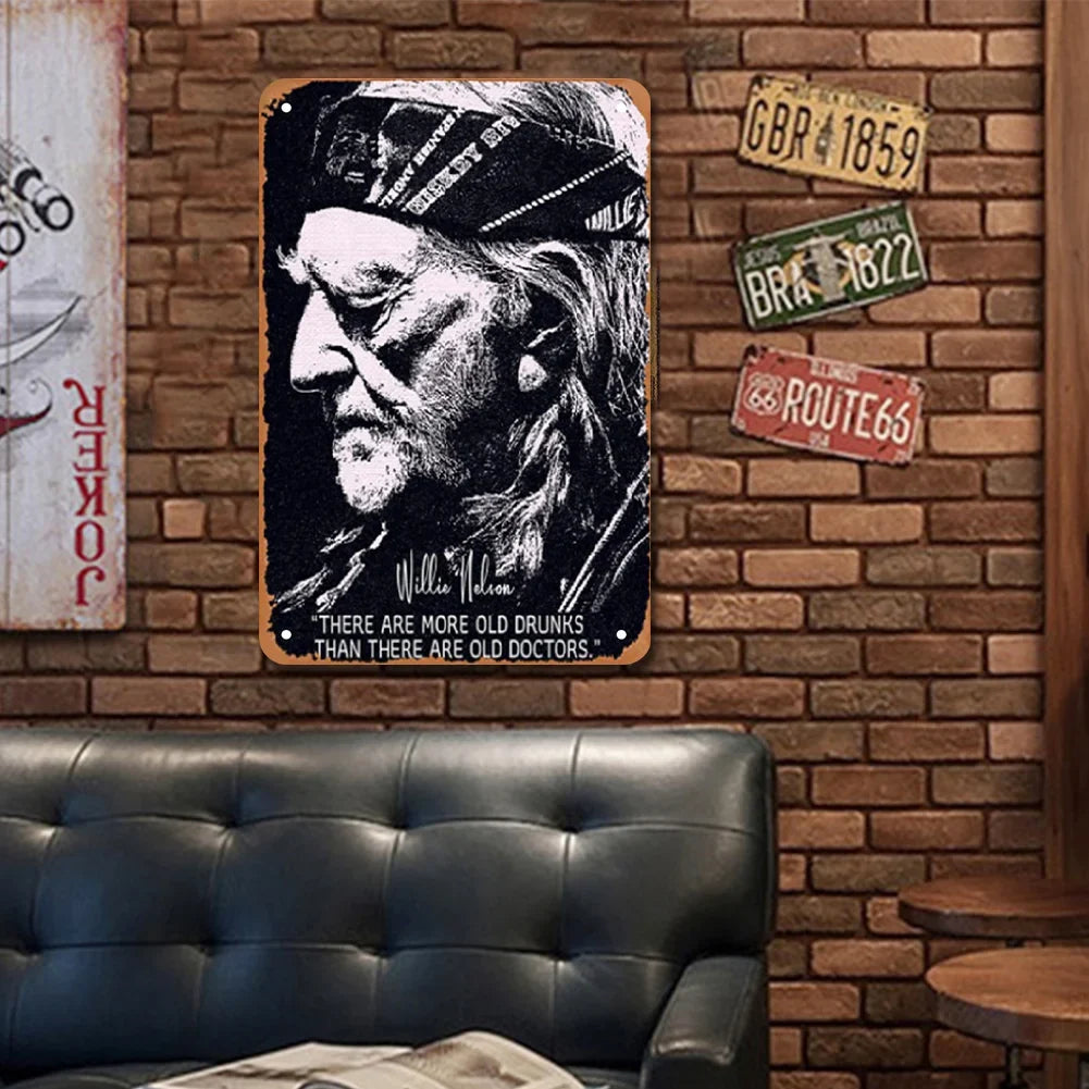 Willie Nelson "Old Drunks" Quote Portrait