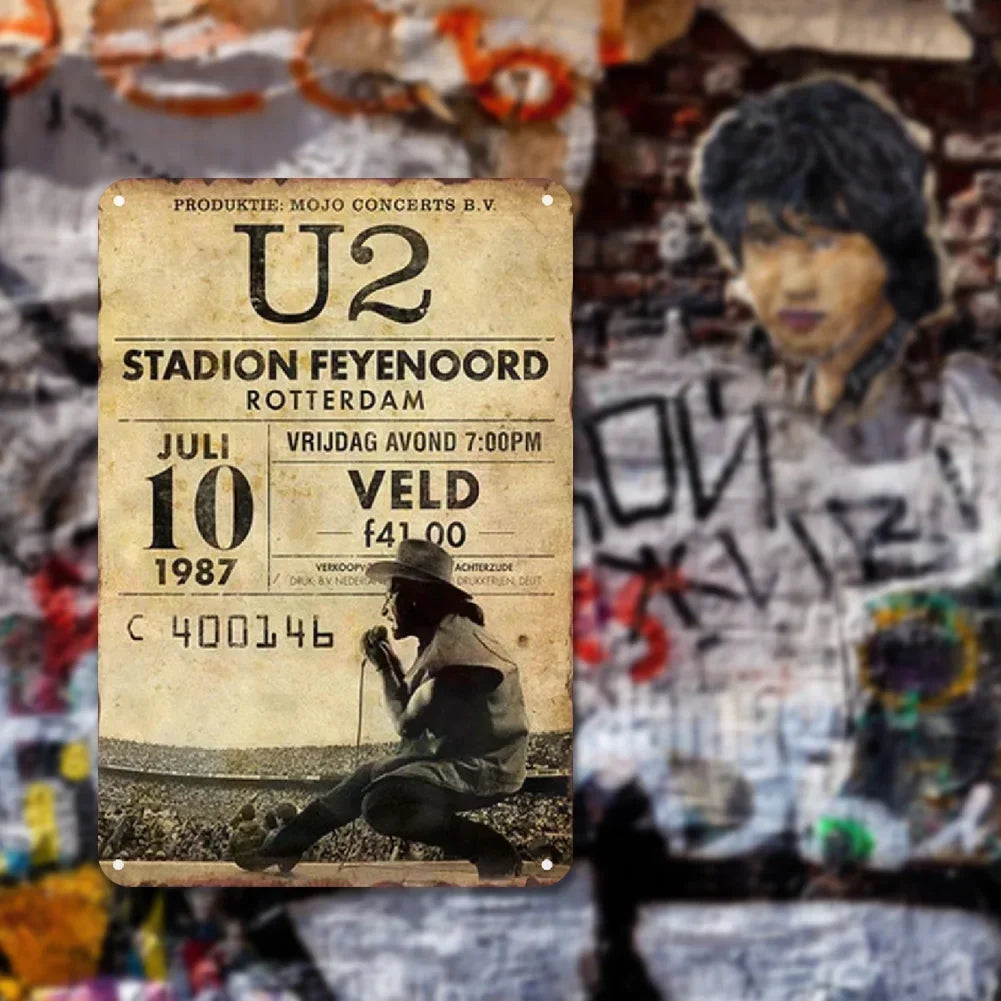 U2 "The Joshua Tree" Tour Rotterdam 1987 Concert Ticket