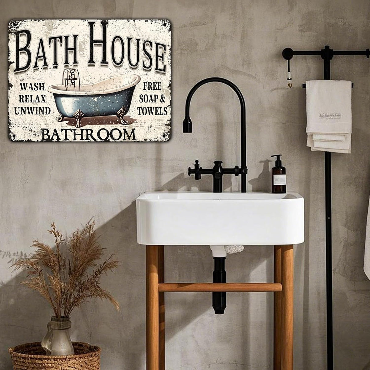"Bath House" Rustic Clawfoot Tub