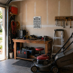 Dad’s Garage Shit List Metal Sign – Funny Garage Rules Wall Decor