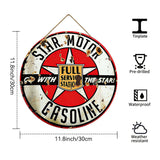 Star Motor Gasoline Round Metal Sign