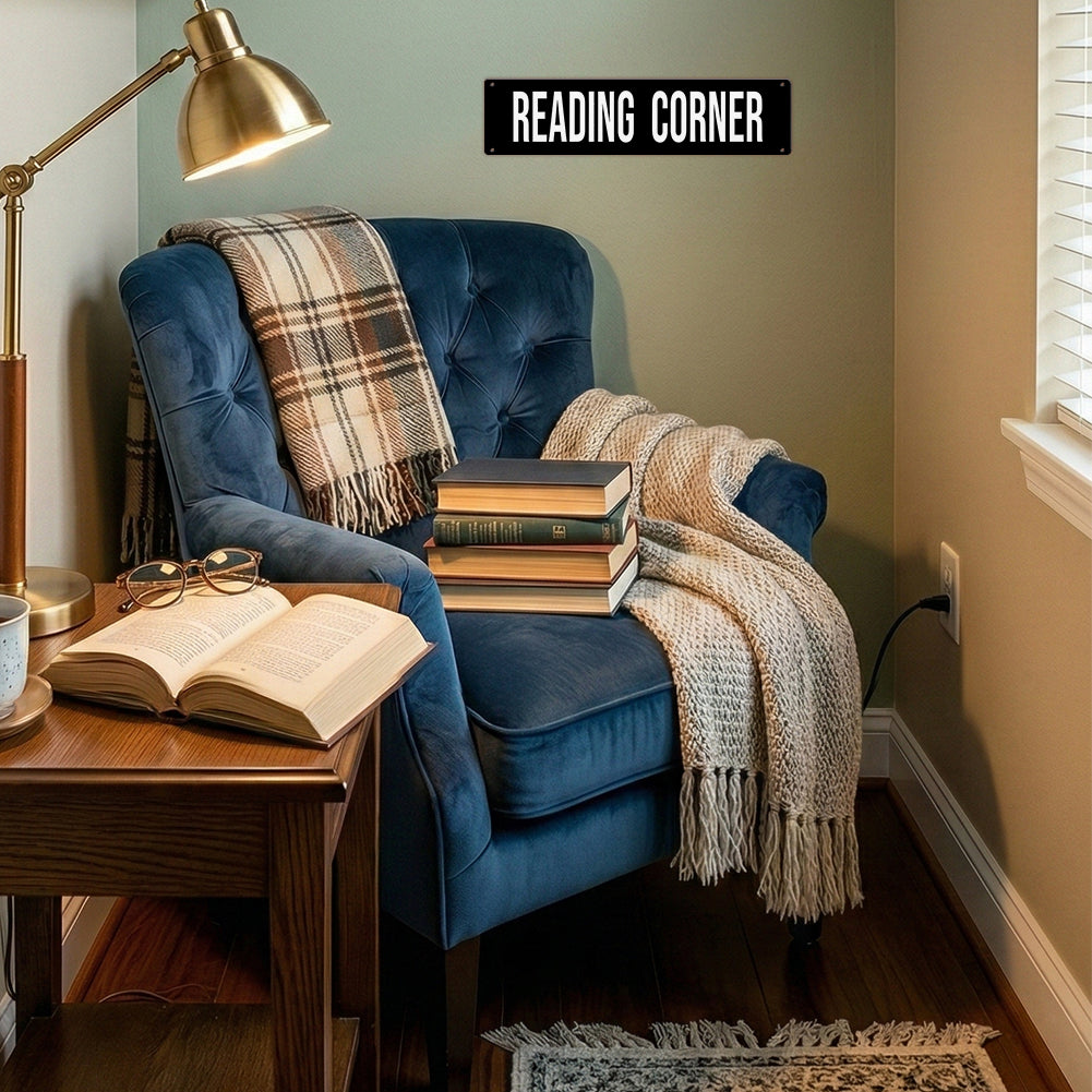 Reading Corner Metal Sign