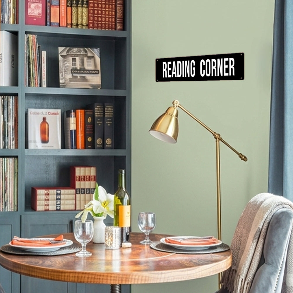 Reading Corner Metal Sign