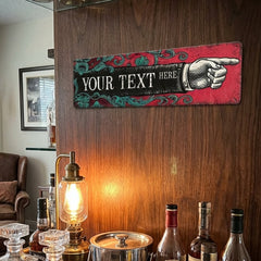 Custom Right  Pointing Hand Metal Sign