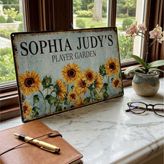 Custom Sunflower Garden Metal Sign
