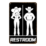 Restroom Cowboy & Cowgirl Silhouette