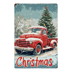 Red Christmas Truck & Tree