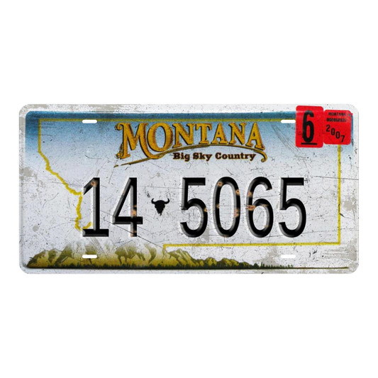 Montana 14-5065 - Tin License Plate Sign(6*12Inch)